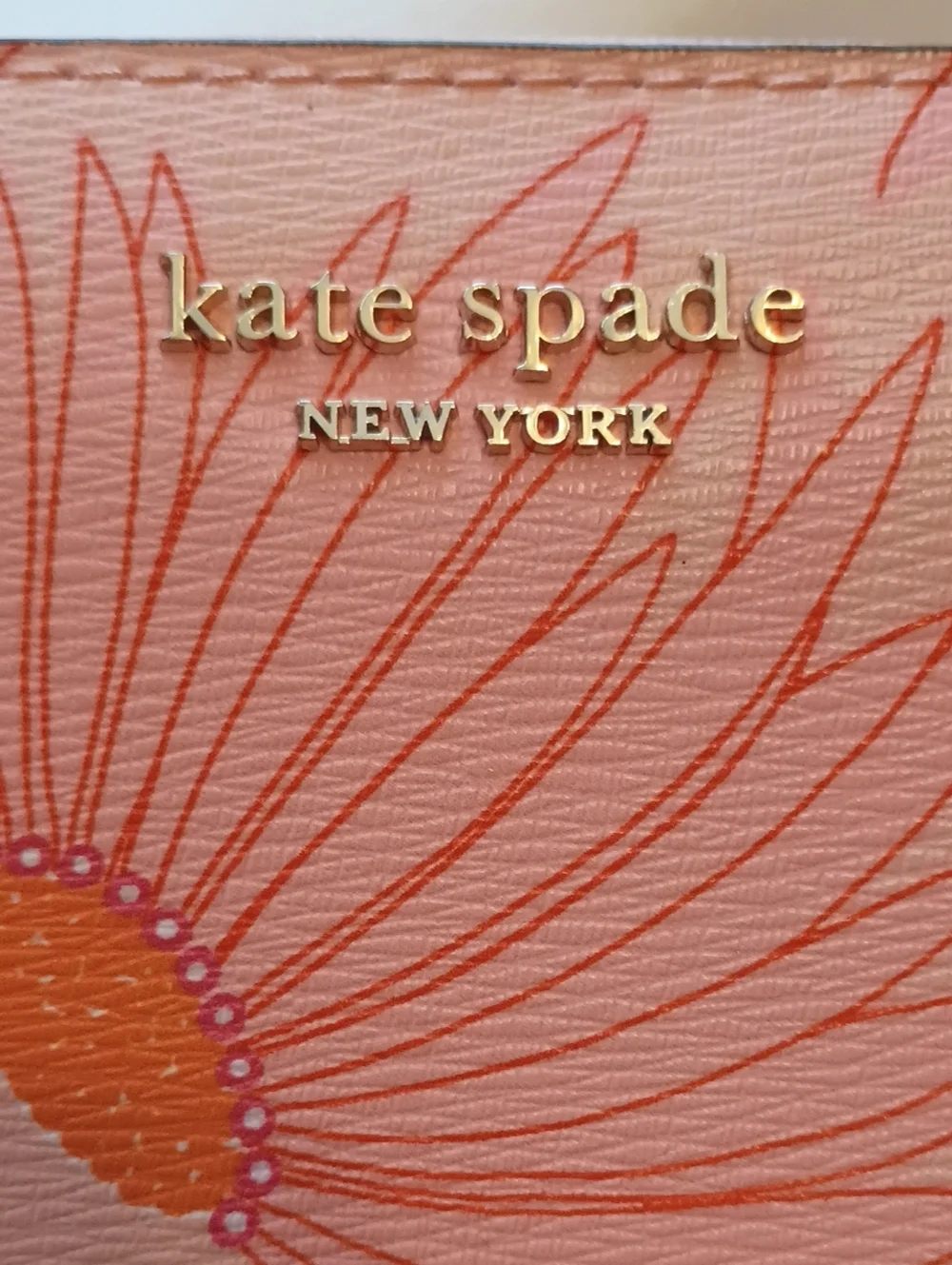 kate spade Pink & Orange Floral Zip Wallet Daisy 🌼